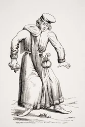 Avvocato, da un disegno in un manoscritto del XV secolo, da 